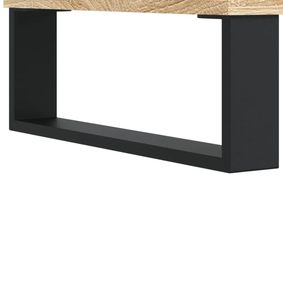 vidaXL Salontafel 90x50x36,5 cm bewerkt hout sonoma eikenkleurig