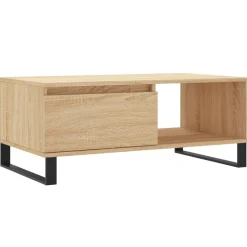 vidaXL Salontafel 90x50x36,5 cm bewerkt hout sonoma eikenkleurig
