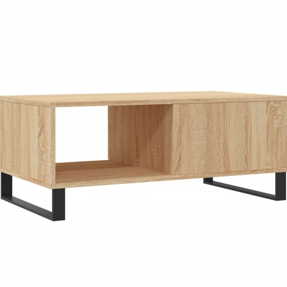 vidaXL Salontafel 90x50x36,5 cm bewerkt hout sonoma eikenkleurig