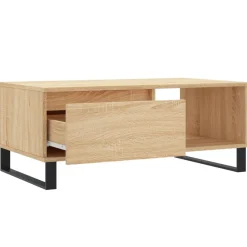 vidaXL Salontafel 90x50x36,5 cm bewerkt hout sonoma eikenkleurig