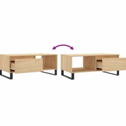 vidaXL Salontafel 90x50x36,5 cm bewerkt hout sonoma eikenkleurig