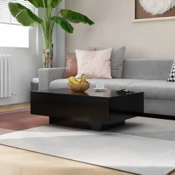 vidaXL Salontafel 90x60x31 cm bewerkt hout zwart