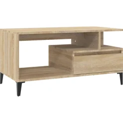 vidaXL Salontafel 102x50x45 cm bewerkt hout zwart