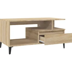vidaXL Salontafel 90x49x45 cm bewerkt hout sonoma eikenkleurig