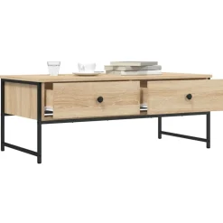 vidaXL Salontafel 101x49x39,5 cm bewerkt hout sonoma eikenkleurig