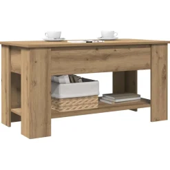 vidaXL Salontafel 101x49x52 cm bewerkt hout artisanaal eikenkleur