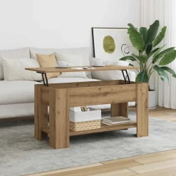 vidaXL Salontafel 101x49x52 cm bewerkt hout artisanaal eikenkleur