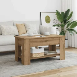 vidaXL Salontafel 101x49x52 cm bewerkt hout artisanaal eikenkleur