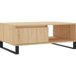 vidaXL Salontafel 90x60x35 cm bewerkt hout sonoma eikenkleurig