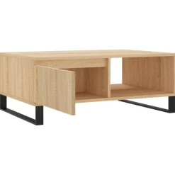 vidaXL Salontafel 90x60x35 cm bewerkt hout sonoma eikenkleurig