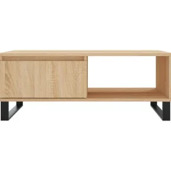 vidaXL Salontafel 90x60x35 cm bewerkt hout sonoma eikenkleurig