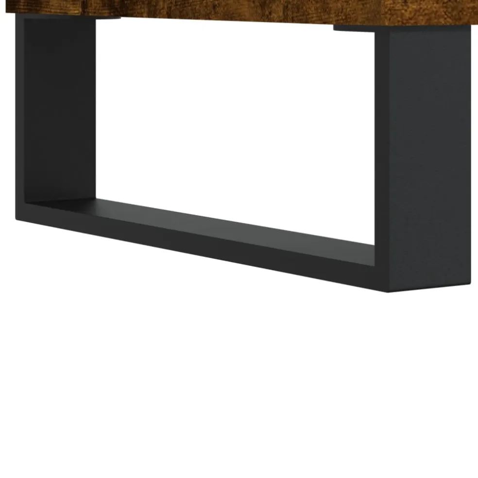 vidaXL Salontafel 102x44,5x50 cm bewerkt hout gerookt eikenkleurig