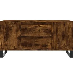 vidaXL Salontafel 102x44,5x50 cm bewerkt hout gerookt eikenkleurig