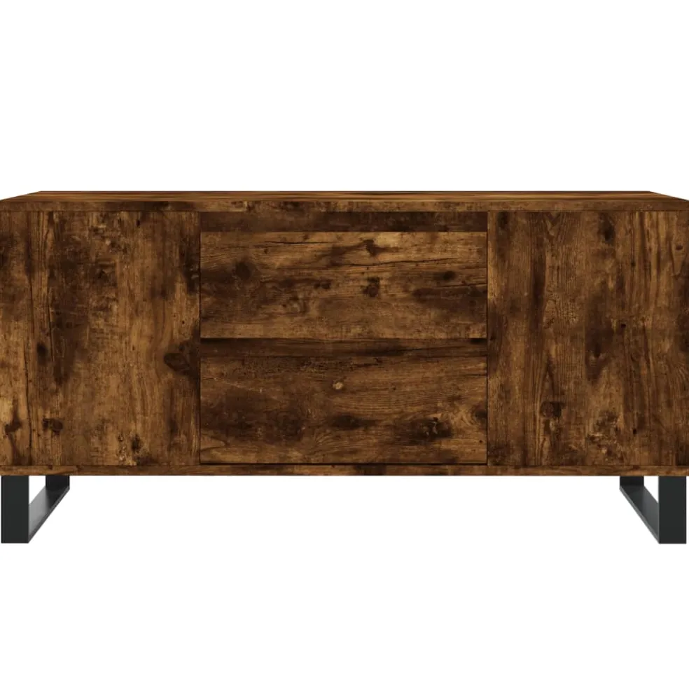 vidaXL Salontafel 102x44,5x50 cm bewerkt hout gerookt eikenkleurig