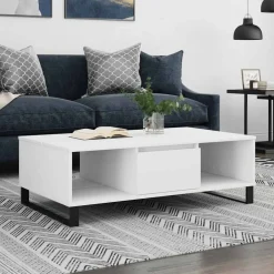 vidaXL Salontafel 104x60x35 cm bewerkt hout wit