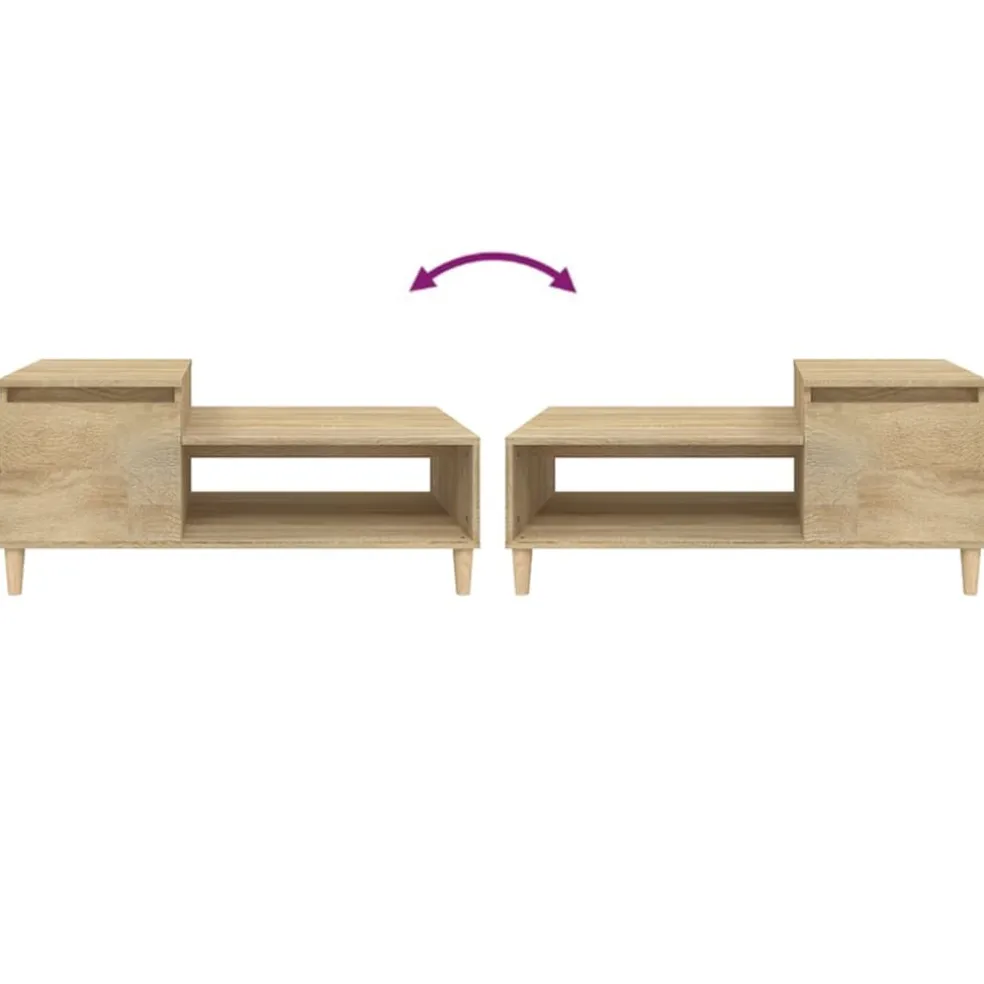 vidaXL Salontafel 100x50x45 cm bewerkt hout sonoma eiken