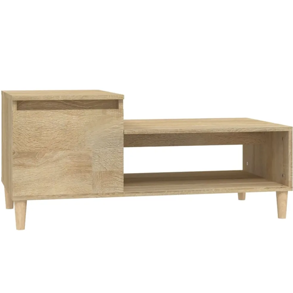 vidaXL Salontafel 100x50x45 cm bewerkt hout sonoma eiken