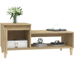 vidaXL Salontafel 100x50x45 cm bewerkt hout sonoma eiken