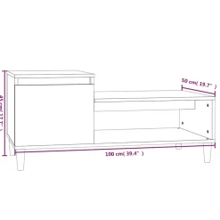 vidaXL Salontafel 100x50x45 cm bewerkt hout sonoma eiken