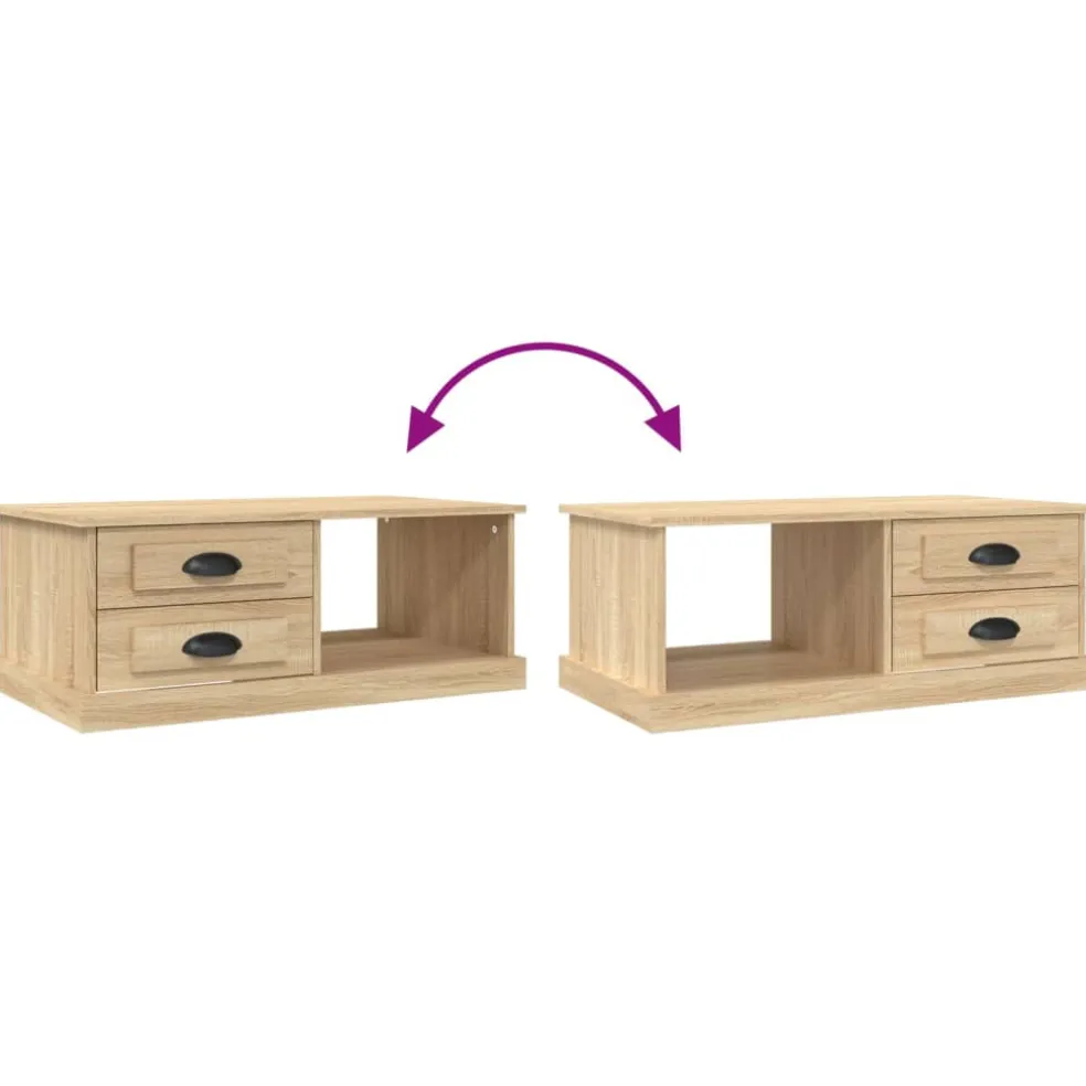 vidaXL Salontafel 90x50x35 cm bewerkt hout sonoma eikenkleurig