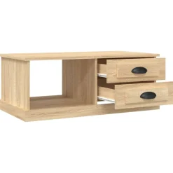 vidaXL Salontafel 90x50x35 cm bewerkt hout sonoma eikenkleurig