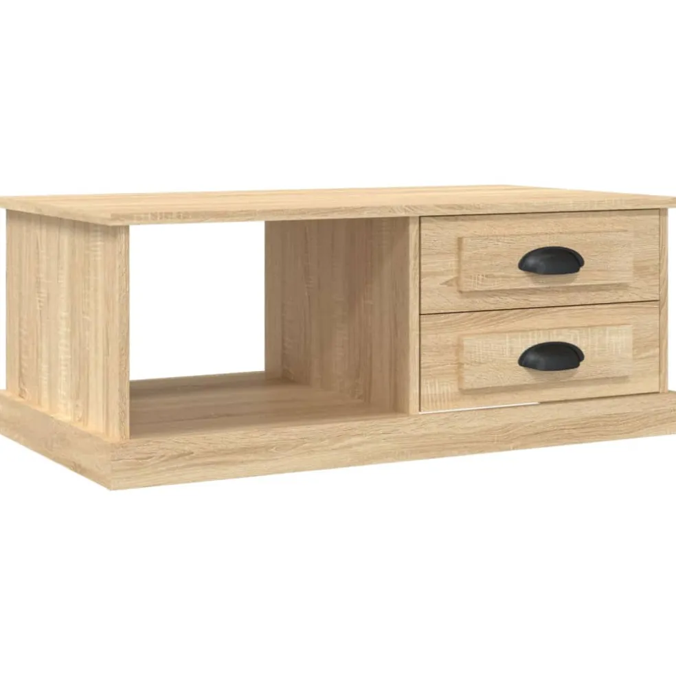 vidaXL Salontafel 90x50x35 cm bewerkt hout sonoma eikenkleurig