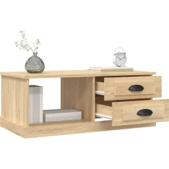 vidaXL Salontafel 90x50x35 cm bewerkt hout sonoma eikenkleurig