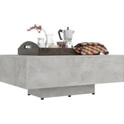 vidaXL Salontafel 85x55x31 cm bewerkt hout betongrijs