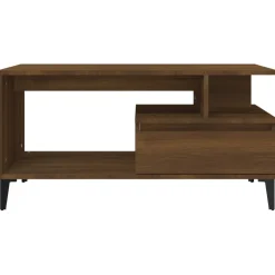 vidaXL Salontafel 90x49x45 cm bewerkt hout bruineiken