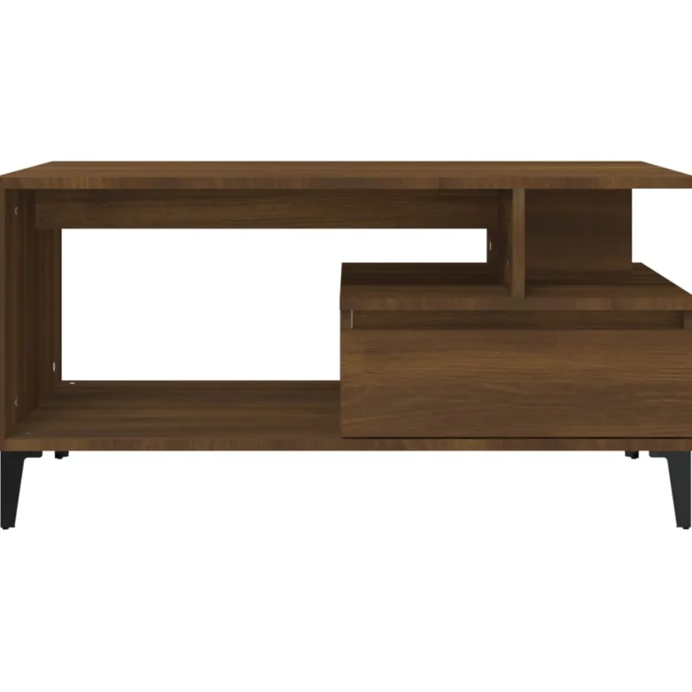 vidaXL Salontafel 90x49x45 cm bewerkt hout bruineiken
