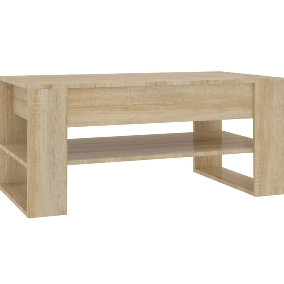 vidaXL Salontafel 102x55x45 cm bewerkt hout sonoma eikenkleurig