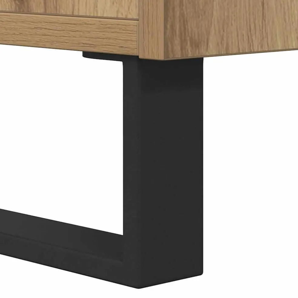 vidaXL Salontafel 90x50x36,5 cm bewerkt hout artisanaal eikenkleurig