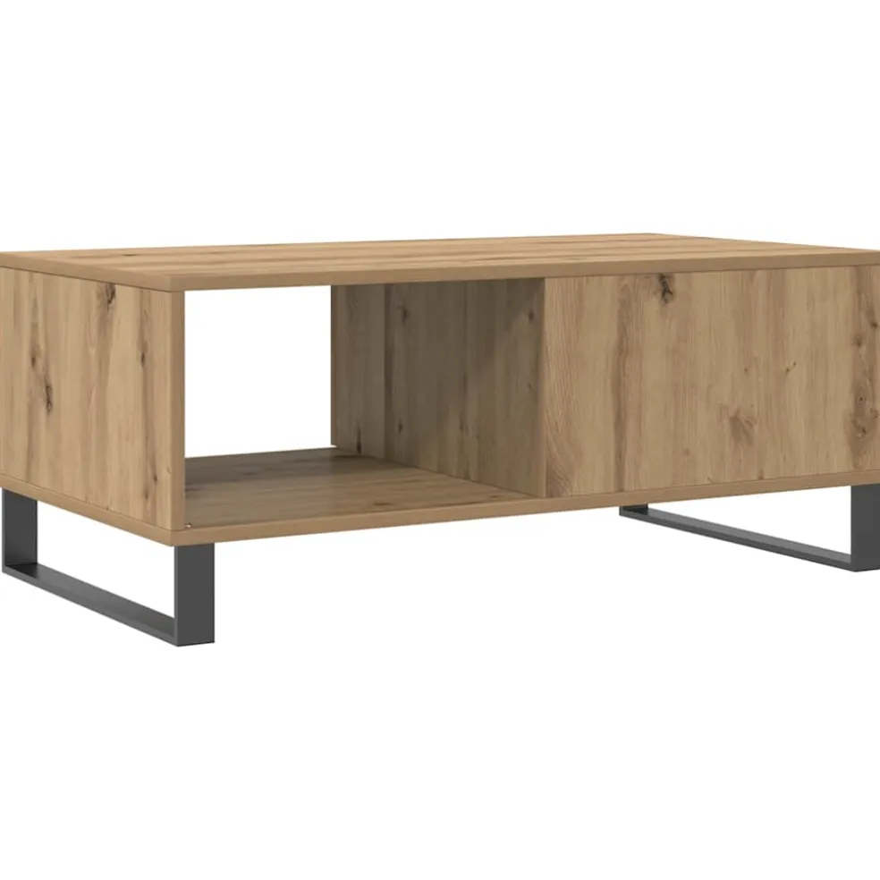 vidaXL Salontafel 90x50x36,5 cm bewerkt hout artisanaal eikenkleurig