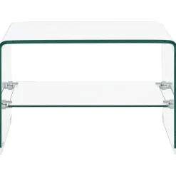 vidaXL Salontafel 50x45x33 cm gehard glas transparant