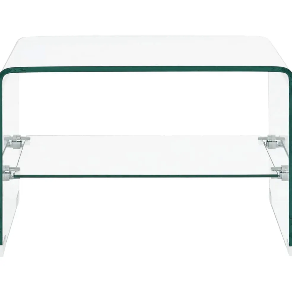 vidaXL Salontafel 50x45x33 cm gehard glas transparant