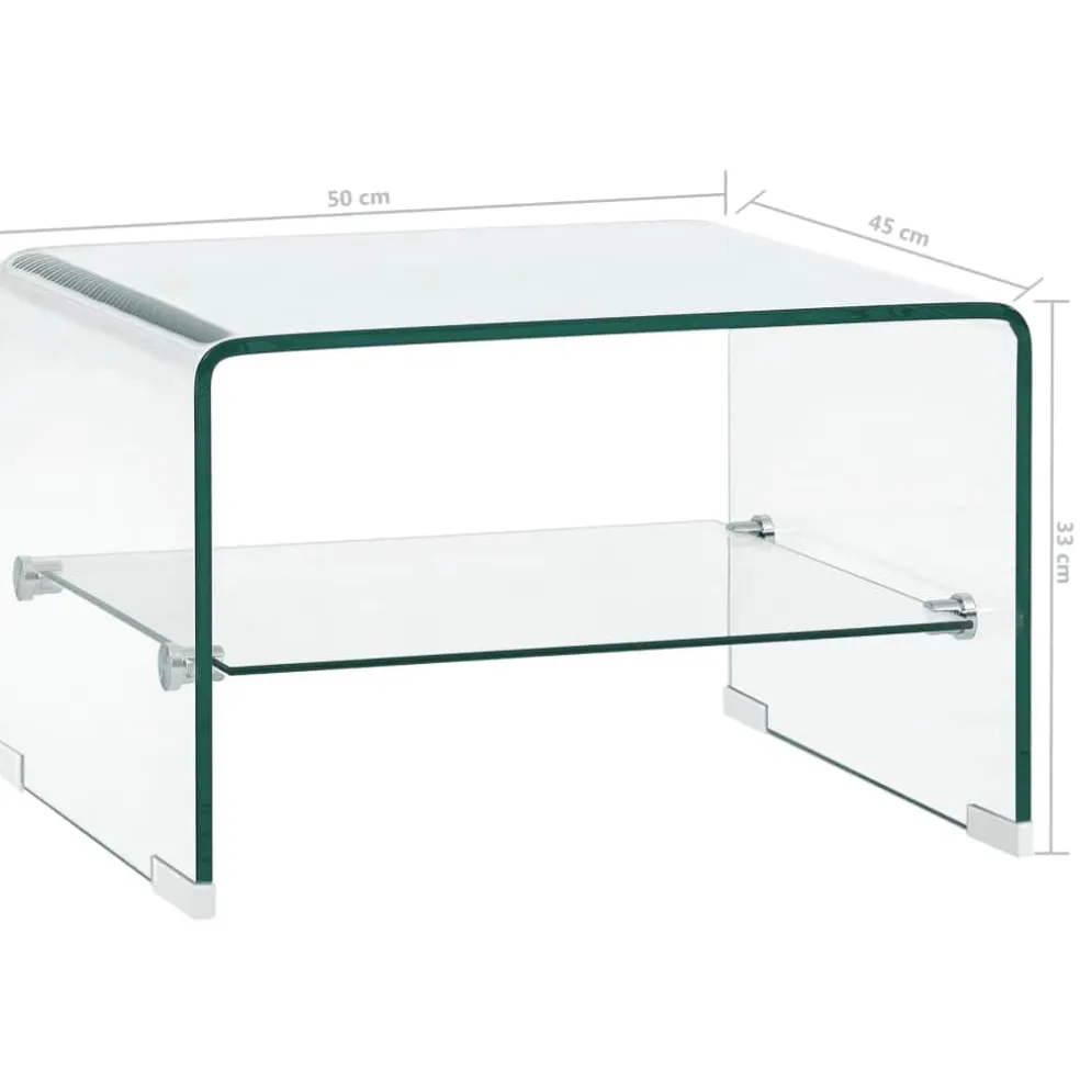 vidaXL Salontafel 50x45x33 cm gehard glas transparant