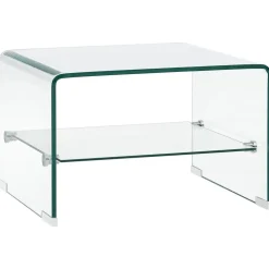 vidaXL Salontafel 50x45x33 cm gehard glas transparant