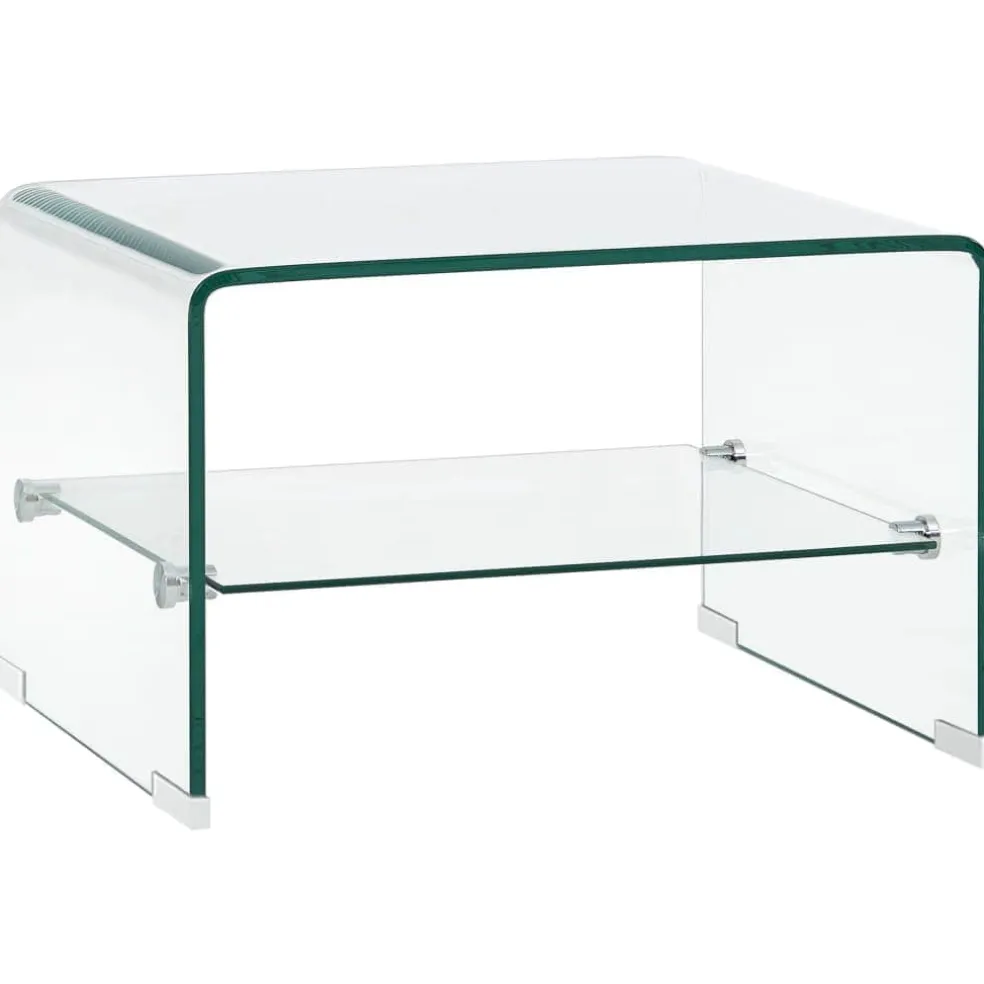 vidaXL Salontafel 50x45x33 cm gehard glas transparant