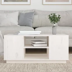 vidaXL Salontafel 90x49x40,5 cm massief grenenhout wit