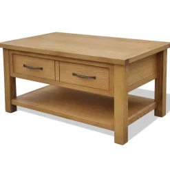 vidaXL Salontafel 88x53x45 cm massief eikenhout