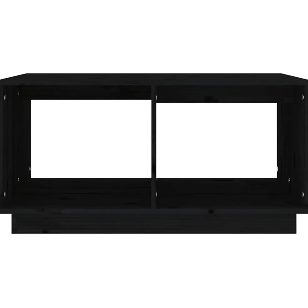 vidaXL Salontafel 80x50x40 cm massief grenenhout zwart