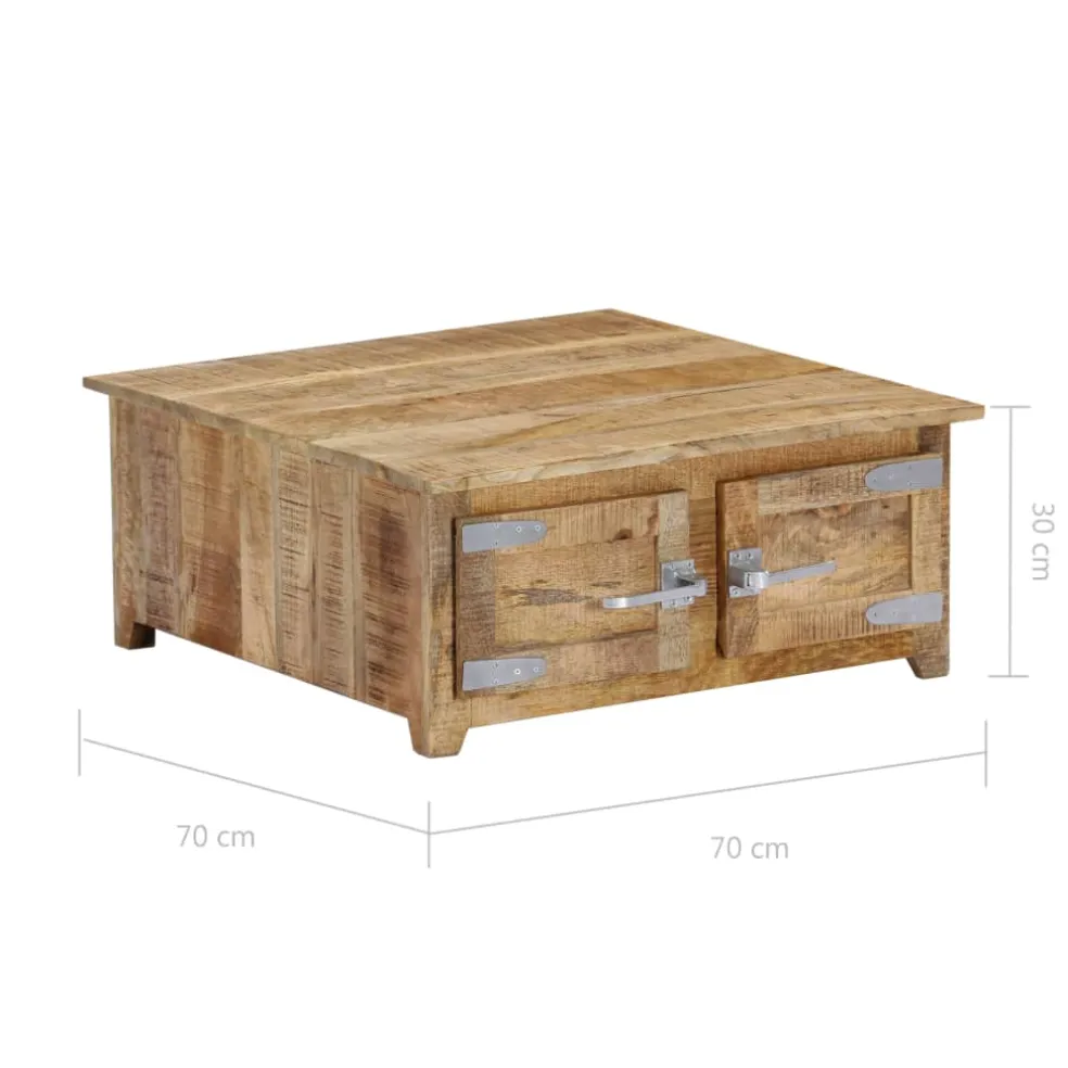 vidaXL Salontafel 70x70x30 cm massief mangohout