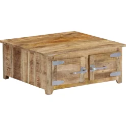 vidaXL Salontafel 70x70x30 cm massief mangohout
