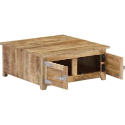 vidaXL Salontafel 70x70x30 cm massief mangohout