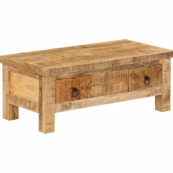 vidaXL Salontafel 90x45x35 cm massief mangohout