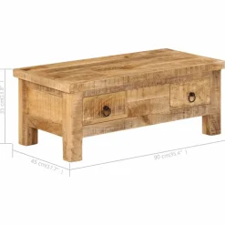 vidaXL Salontafel 90x45x35 cm massief mangohout
