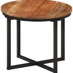 vidaXL Salontafel 35x35x30 cm massief acaciahout en ijzer