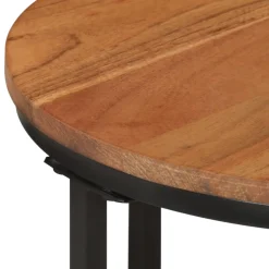 vidaXL Salontafel 35x35x30 cm massief acaciahout en ijzer