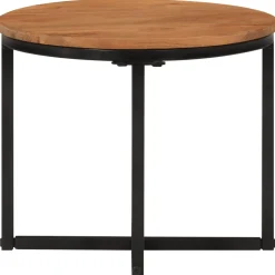 vidaXL Salontafel 35x35x30 cm massief acaciahout en ijzer
