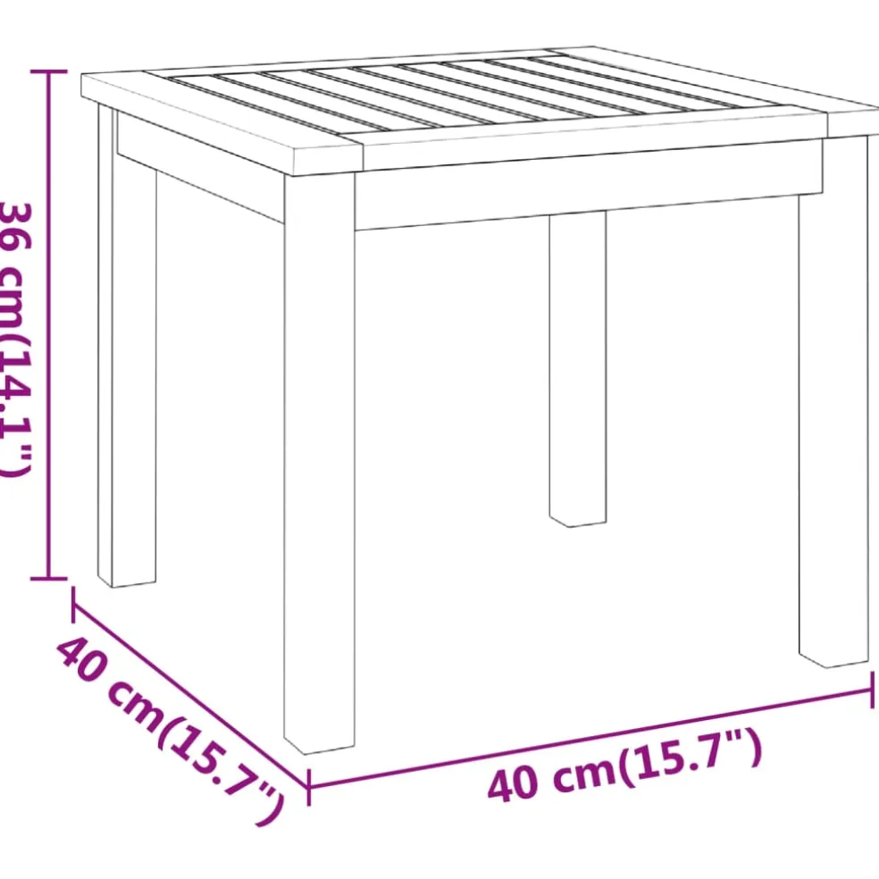 vidaXL Salontafel 40x40x36 cm massief acaciahout
